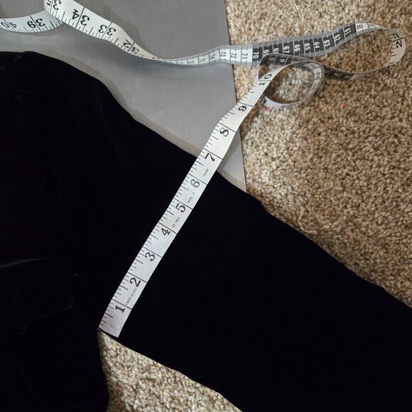 10 (fits 6-8) Early 90s(?) Vintage William Pearson Black Green Modest Gown Dress - Picture 11 of 14